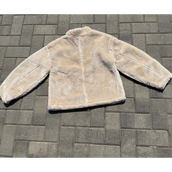 Jason Wu Zip NWT $138 SMALL Oversize Pullover Jacket Faux Fur Leather Fall Warm - Picture 4 of 15